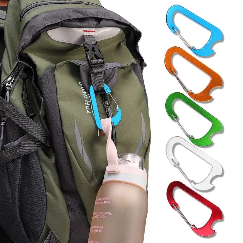 

Mini Spring Carabiner Snap Hook Carabiner Clip Keychain Outdoor Camping Climbing Hiking D Type Buckle Keychain Bottle Opener