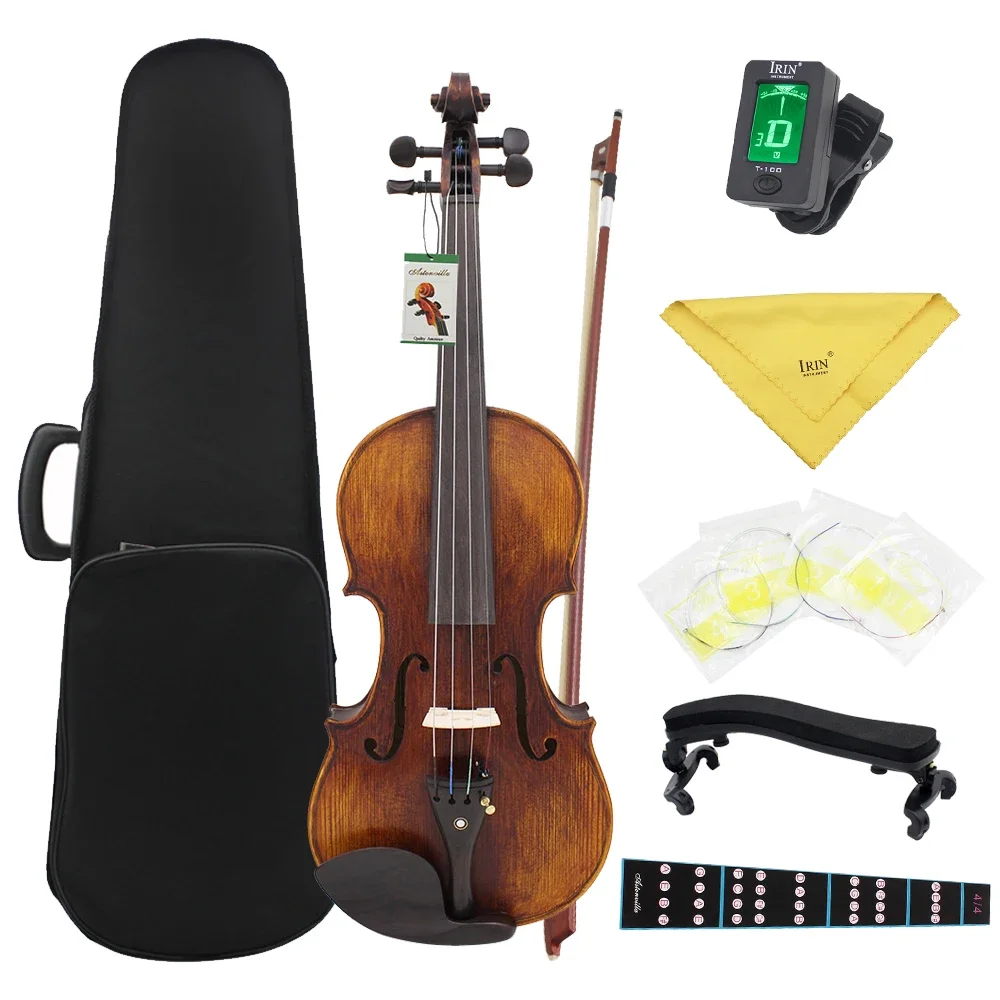 

Astonvilla AV-10 4/4 Violin Spruce Panel Acoustic Violin High-Grade violin With Case Bow Strings Shoulder Rest Tuner Cloth