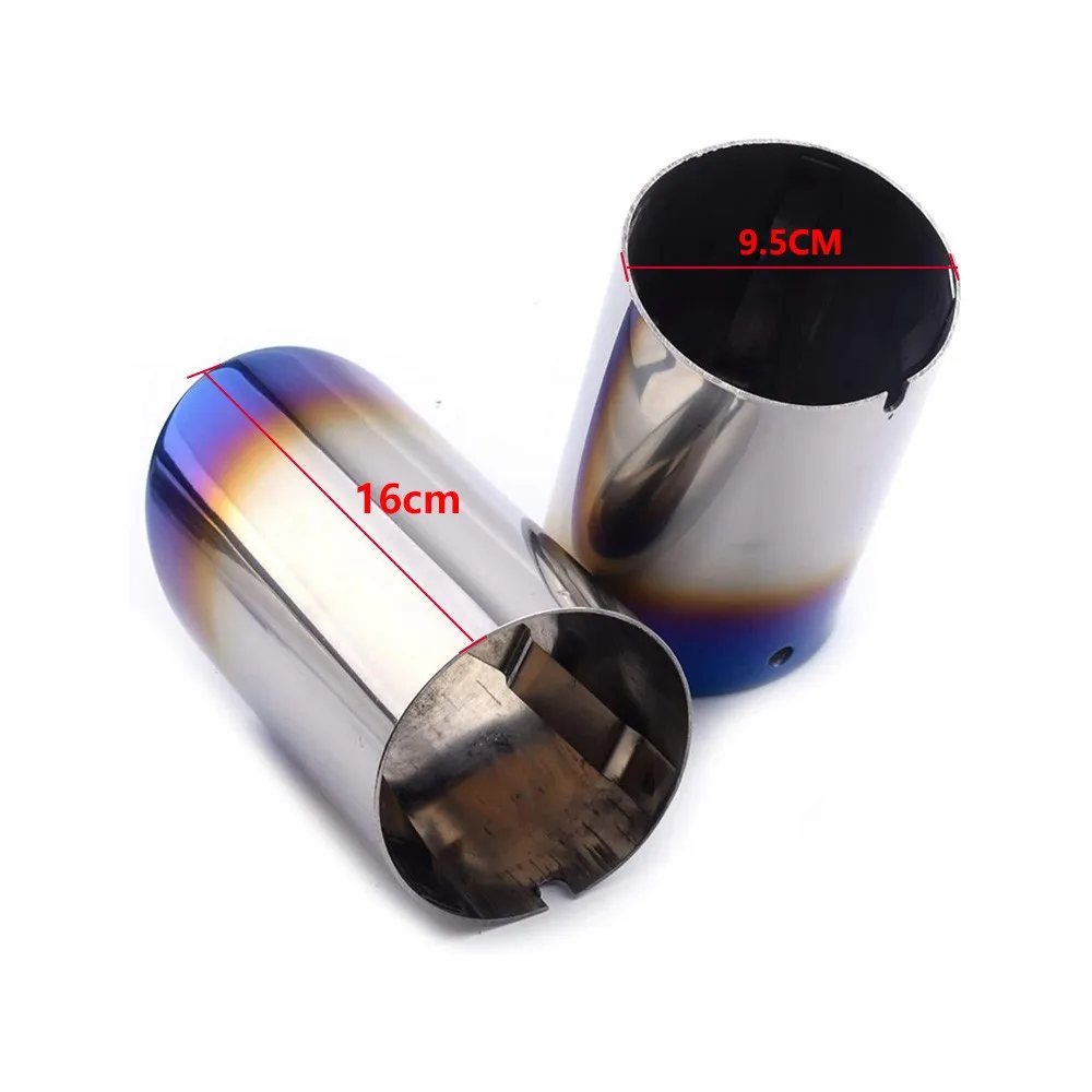 2pcs Car Exhaust Pipe Chrome Stainless Steel Muffler Tip for AUDI Q7 TDI Quattro 2006 2007 2008 2009 2010-2013