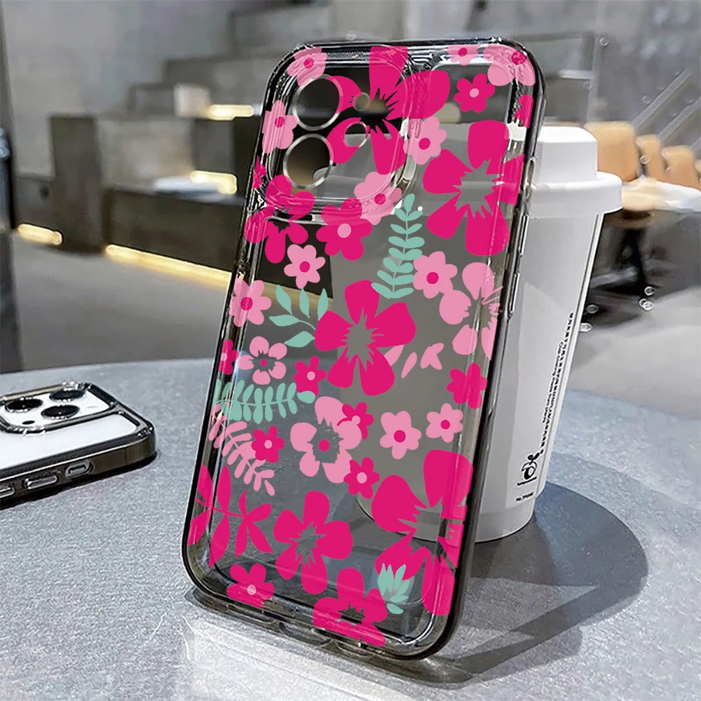 รูปสินค้า เคสใสลายดอกไม้สวยหรู ปกป้อง iPhone 17 Pro Max ทุกรุ่น