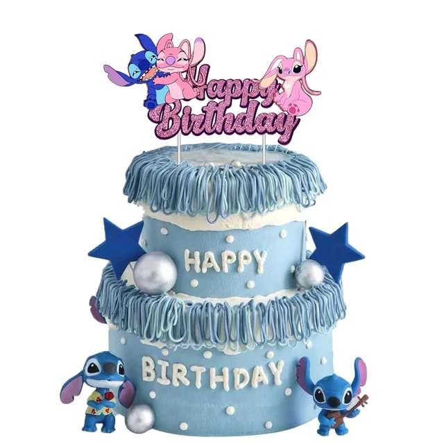 Disney Lilo &Stitch Cake Topper Girls Cartoon Happy Birthday Cake Decor  Party Supplies for Kids Birthday Baby Shower Decoration - AliExpress