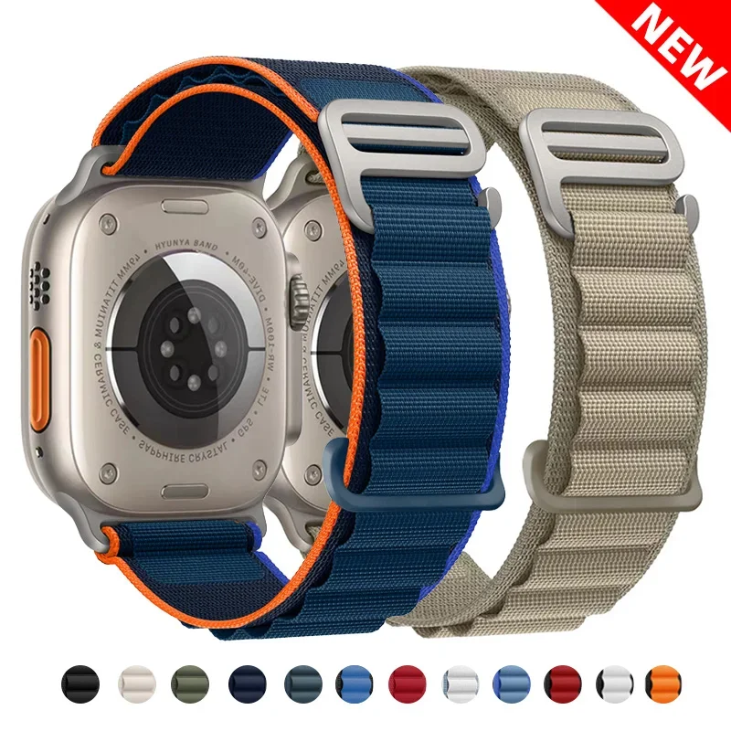 

Ремешок Alpine для Apple Watch Band Series 9 8 7 SE Iwatch Ultra 2 49 мм, аксессуары для часов, браслет для наручных часов 45 мм 44 мм 41 мм 40 мм
