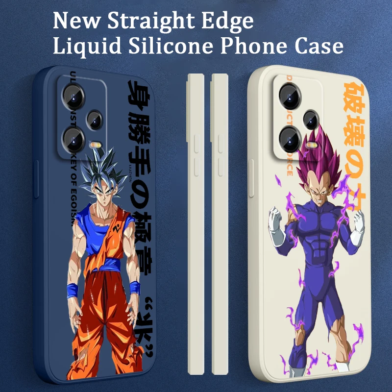 D-Dragon Vegeta Iv Goku Liquid Left Rope Per Xiaomi Redmi Note 12 12S 12R 11 11T 11S 10S 9 8 8T Pro Plus 5G Tpu Phone Case