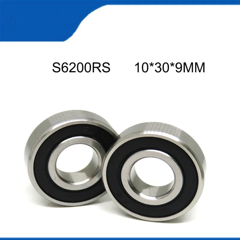 

5/10PCS S6200-2RS (10*30*9MM) High Quality Stainless S6200RS Steel Rubber Sealed Deep Groove Ball Bearing Shaft (ABEC-5)