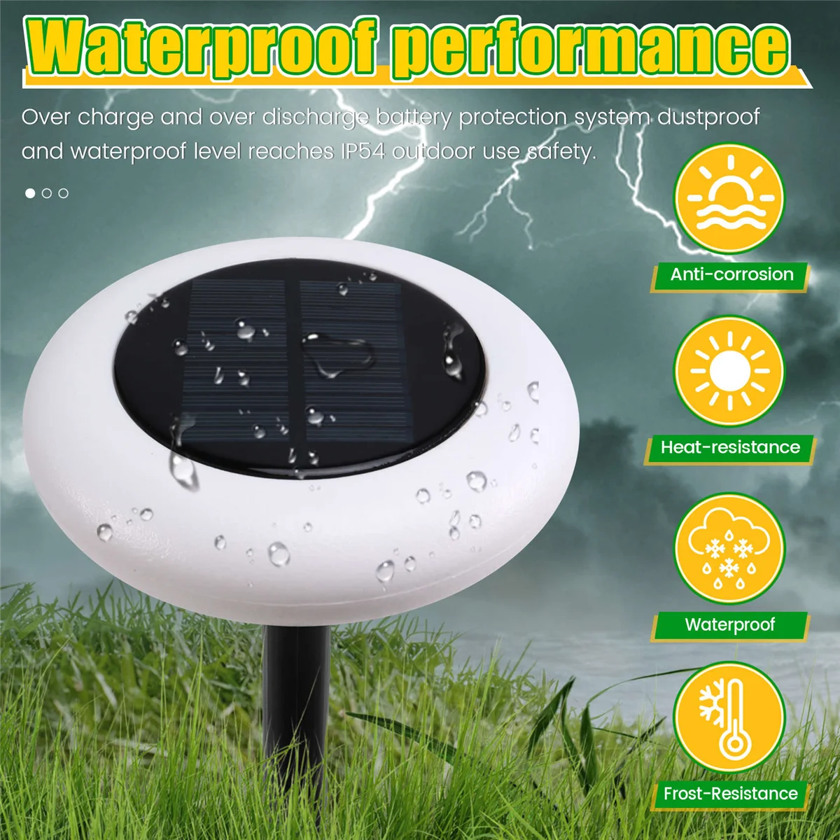 BAAU Solar Outdoor Lights Lights Round Outdoor Landscape Spotlights Garden Decorative Lawn