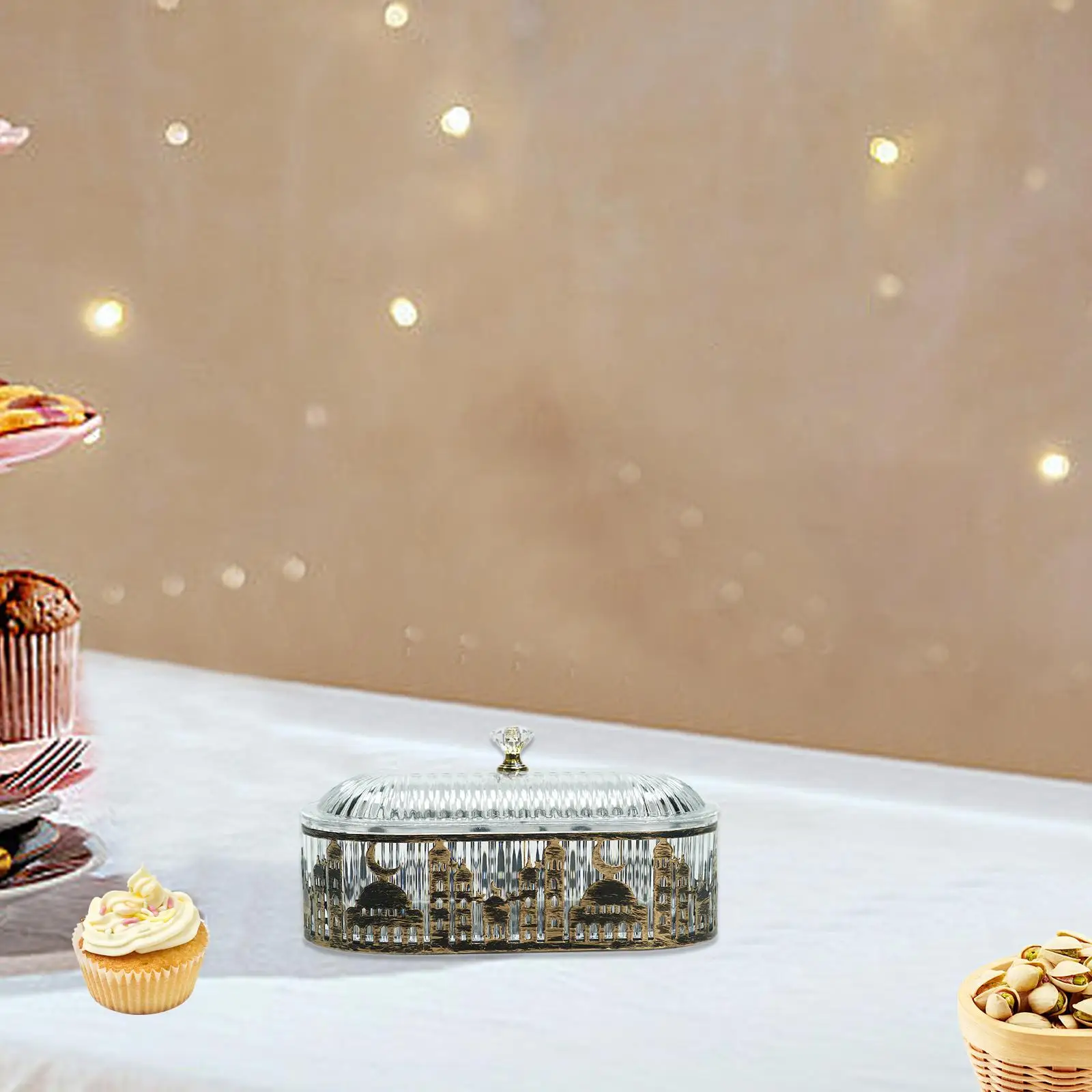 Snack Tray with Lid Candy Dish with Lid Food Plates Dried Fruit Container Eastern Candy Box for Wedding Candy Cookies Veggies 4