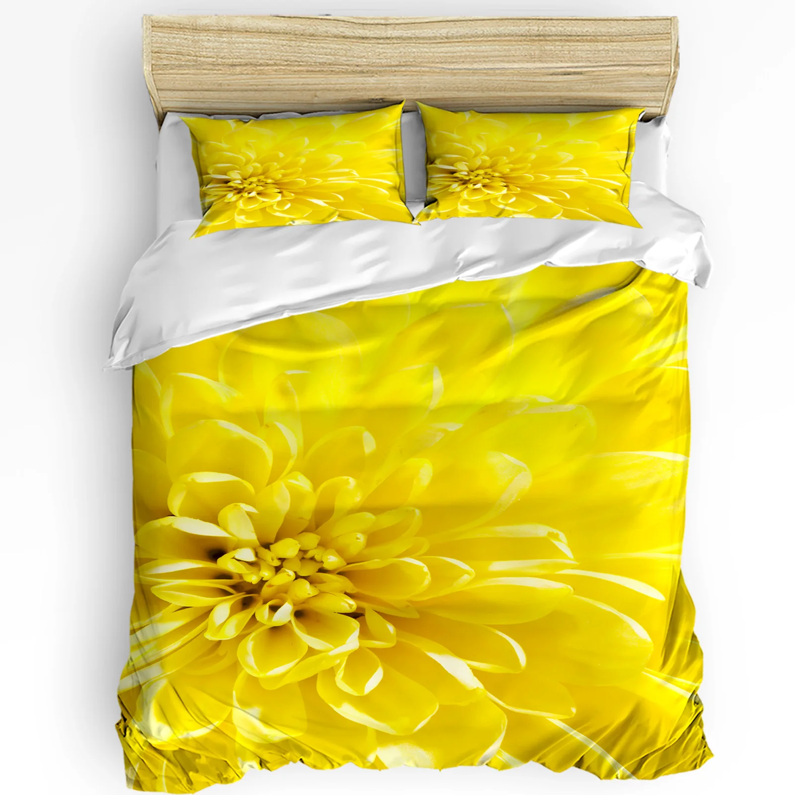 

Chrysanthemum Yellow Flower Bedding Set 3pcs Duvet Cover Pillowcase Kids Adult Quilt Cover Double Bed Set Home Textile