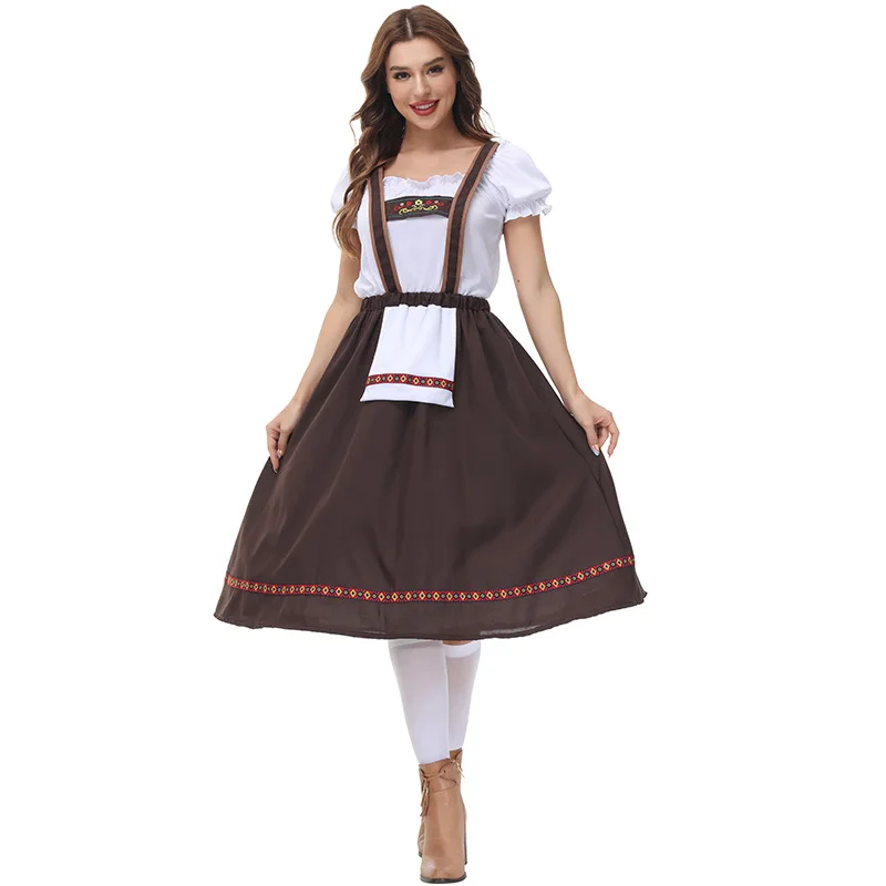 

2022 New Germany Oktoberfest Bavaria Beer Girl Dirndl Dress Stage Performance Tavern Wench Beer Maid Cosplay Costume