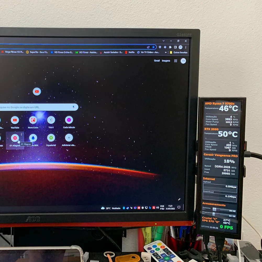 8.0 ġ  Ʈ LCD ȭ, USB HDMI ȣȯ Ʈ, 1280x480  , AIDA64  ÷, CPU GPU, SSD 