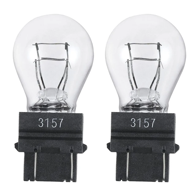 2pcs 3157 Car Brake Light Bulbs White 3000K Halogen 54LM