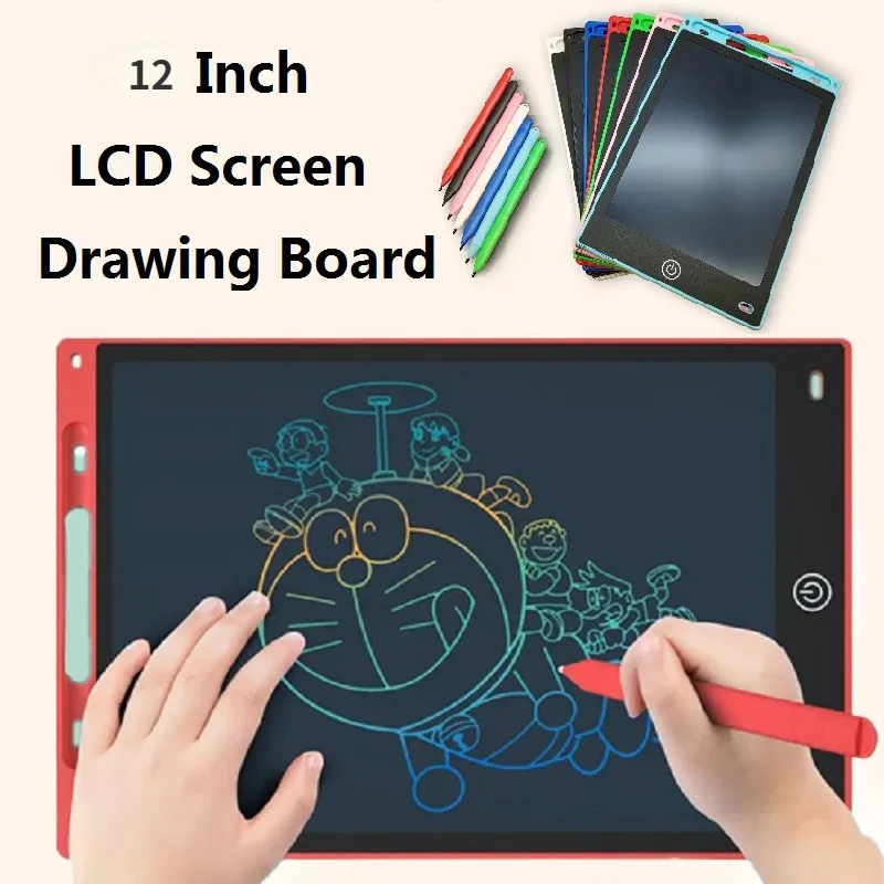 반복 가능한 LCD 필기 태블릿 드로잉 보드, 12 인치, 2 가지 스타일, 지우기 및 쓰기 가능한 LCD 필기 패드, 어린이 소년 소녀용