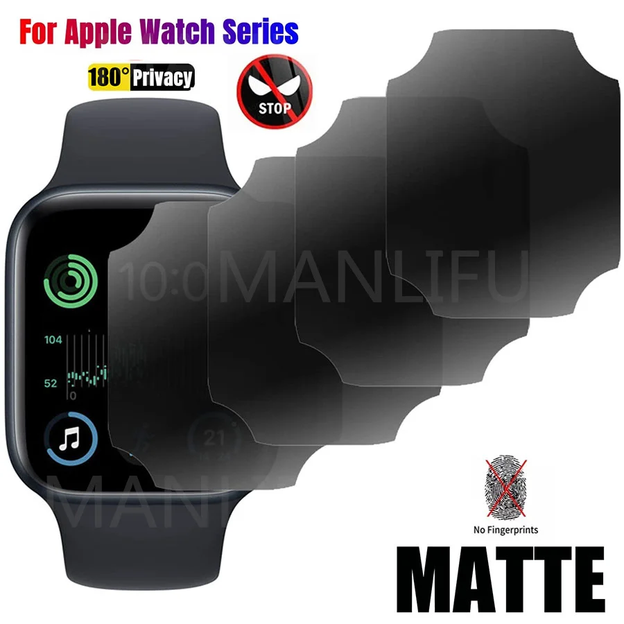 Mat Anti Spy Hidrojel Film Apple Watch Ultra 49mm 45mm 41mm 40mm 44mm iWatch Serisi 8 7 SE 4 5 6 Gizlilik Ekran Koruyucu