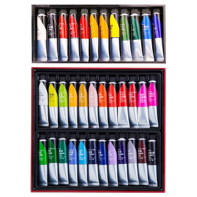 Acrylic Paints Set - 24 Colors Art Painting Kit Supplies for  Wood,Canvas,Fabric,Rock,Glass, for Kids,Beginners and Artists - AliExpress