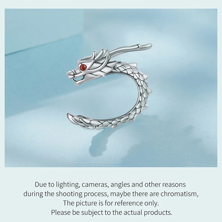 Bamoer Original 925 Sterling Silver Dragon Ear Clip Earrings Cuff Unique White Gold 1PC For Women Party Daily Gift Fine Jewelry