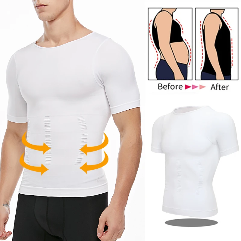 Compression Shirts for Men Slimming Shirt Body Shaper Vest to Hide Gynecomastia Moobs Base Layer Workout Tank Tops Shapewear le frivole кружевные пэстисы hide