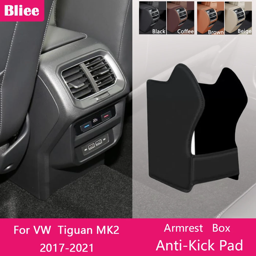 폭스 바겐 폭스 바겐 Tiguan MK2 2017 -2021 후면 팔걸이 상자 안티 킥 ..