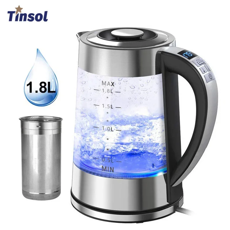 Description Picture 5 of itemTINSOL 1.8 Liter Smart Electric Kettle Stainless Steel High Borosilicate Glass Electric Kettle Automatic Power Off with Filter