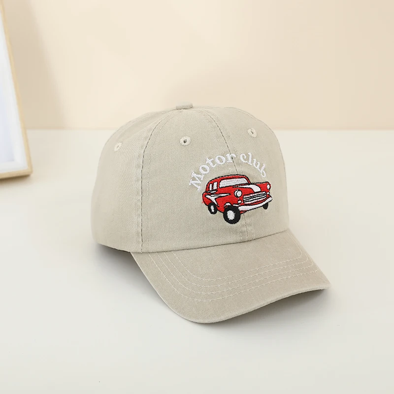 Sports Hats School Baby Boy Baseball 2025 Summer Embroidered Motor Club Children Outdoor Kids Caps for 2-8Years Adjustable