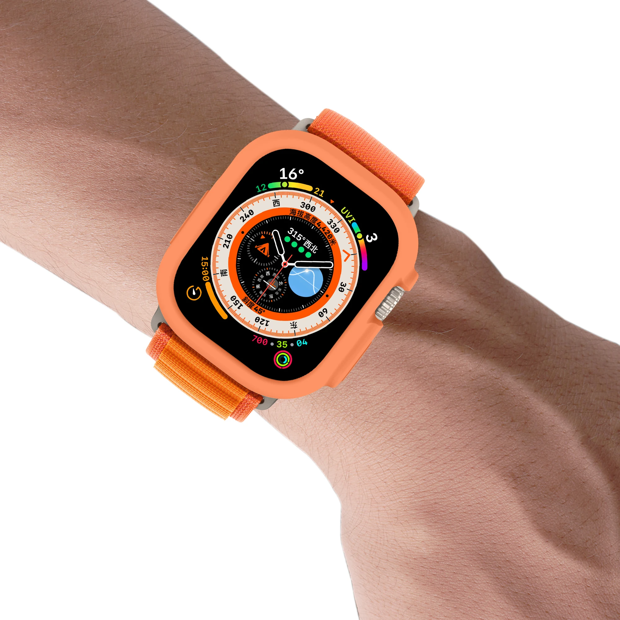 Shockproof Silicone Protective Bumper Case for Apple Watch Ultra - All-Round Scratch-Resistant Cover, 49mm