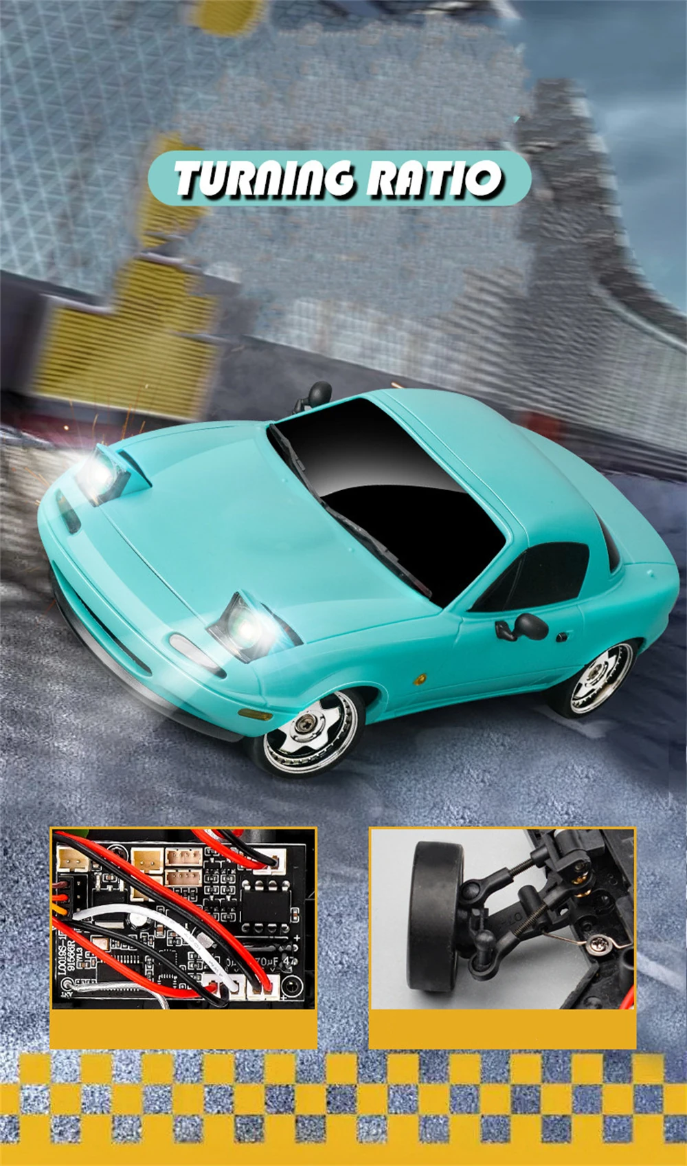 LDRC 1804 RTR 1/18 2.4G RWD RC Car Drift for Mazda MX-5 Gyro LED Light On-Road Full Proportional Alloy Body Shell Racing Vehicles Models Toys