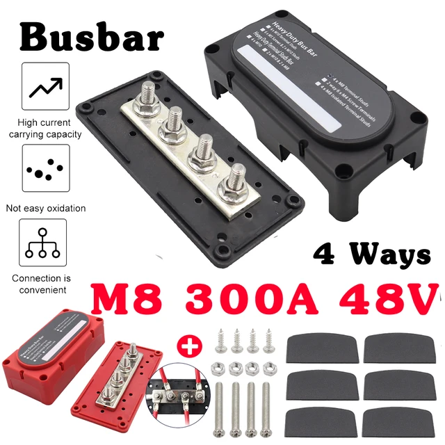 300A Busbar Cable Organizer Box 4 Way 48V Power Accessories for