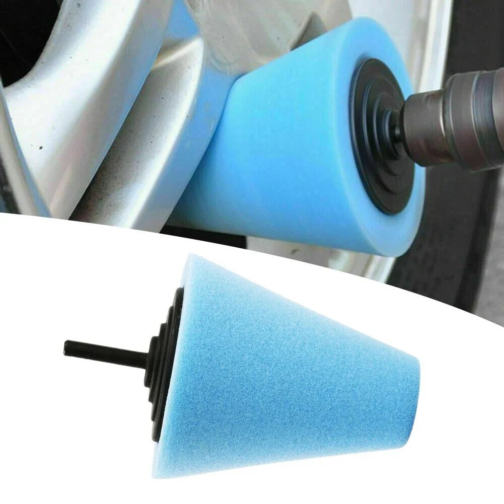 Accessories Foam Polishing Cone Shaped Pads Automobile Wheel Hub Blue Cone For Car Polishing Shaped Sponge Tool
