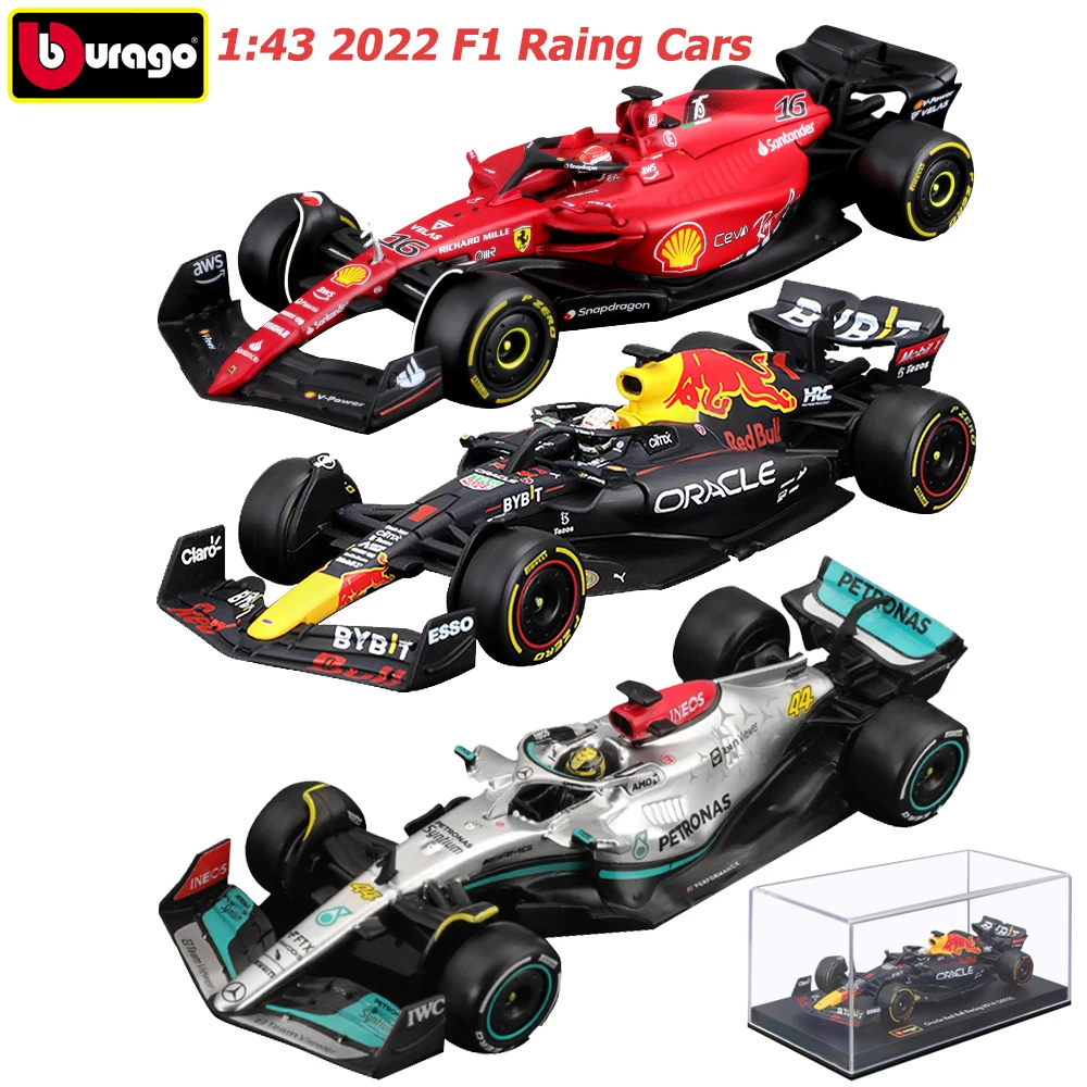 1:43 Bburago 2022 F1Car Model Mercedes AMG W13 Red Bull RB18 Ferrari SF22 Racing Cars Alloy Cars Model Toys Decoration For Kid