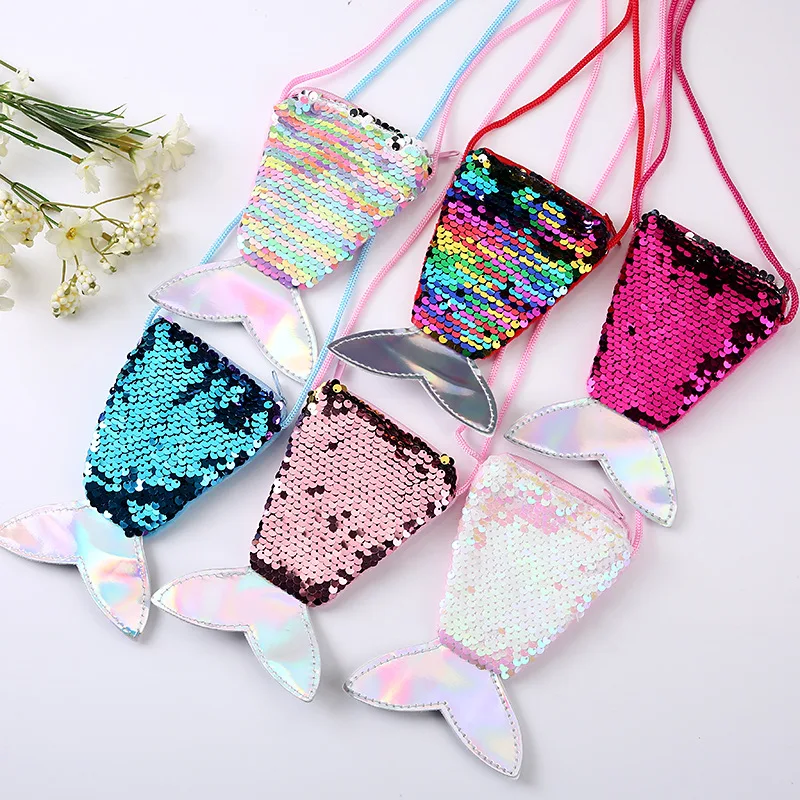 Sequin Mermaid Link Charm Bag