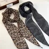 New Leopard Print Scarf Belt Polka Dot Satin Accessories Hair Band Head Wrap Boho Luxe Versatile Women Neckerchief