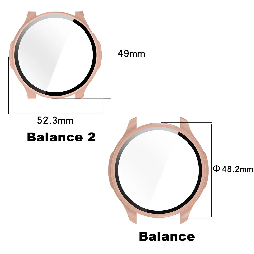 Huami Amazfit Balance 2 PC 보호 케이스 Amazfit Balance 강화 유리 전체 화면 보호기 범퍼 커버 액세서리