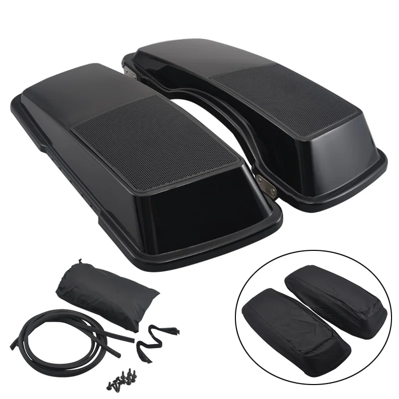 

High Quality ABS Plastic Motorcycle Saddlebag Lid Speaker Cutouts Grilles Covers For Harley Touring Road King Street FLHXSE New