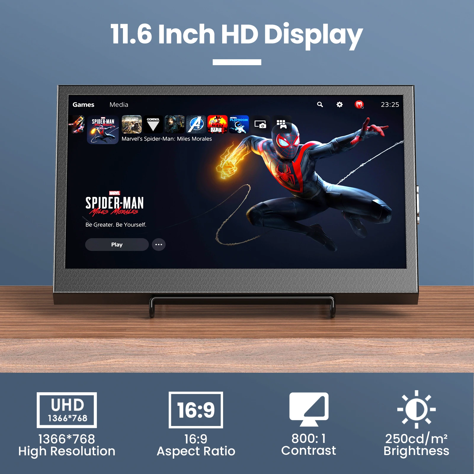 Miktver 11.6 ġ HD 1366x768 ޴ , 3.5mm  Ʈ, HDMI  VGA ܺ ÷ г,   PS4 Xbox