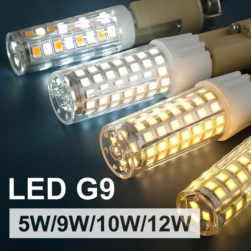 10pcs/Lot G9 LED Light Bulb 5W 7W 9W 10W 12W AC220 110V Silica Gel Lamp Constant Power Light LED Lighting SMD2835 3014 Bulb