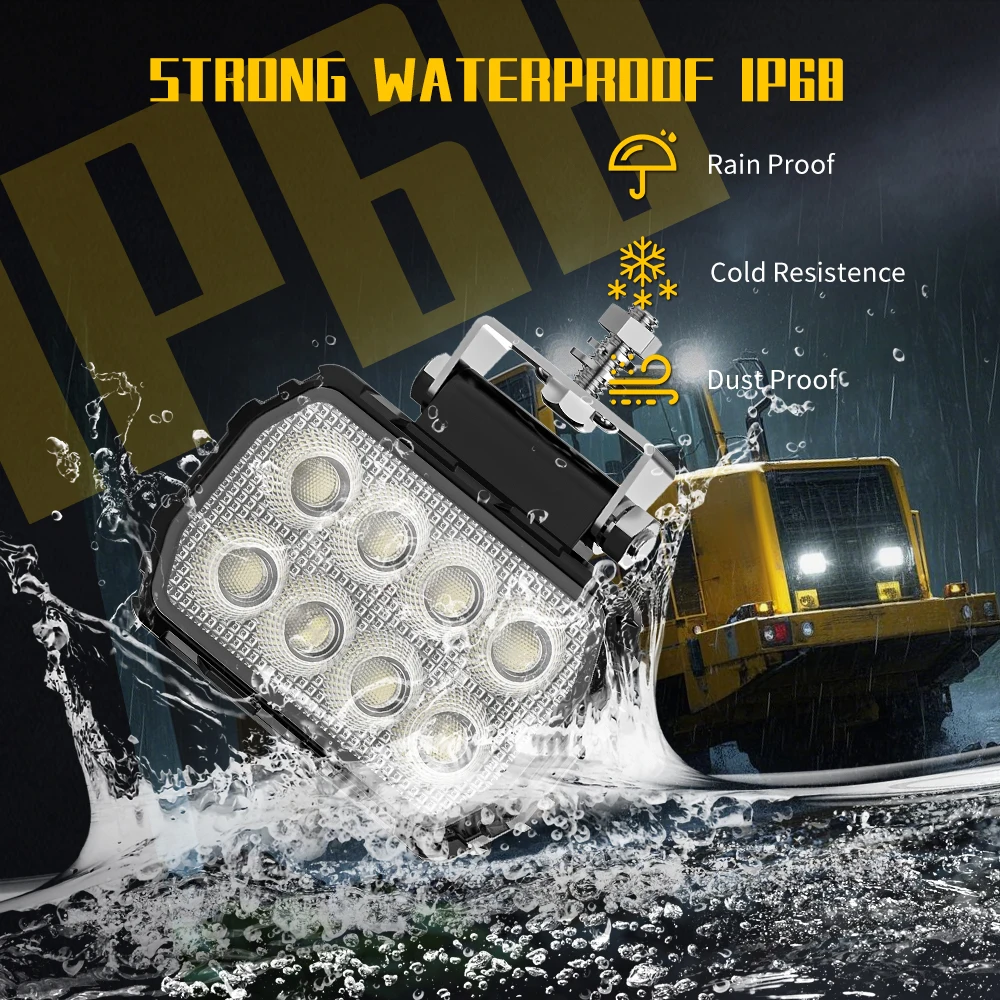 CO LIGHT 오프로드용 24000LM 4.5인치 32 LED 사각형 투광등 자동차 작업등 (지프, 트럭, 보트, 트랙터, 4X4 SUV, 12V 24V 호환)