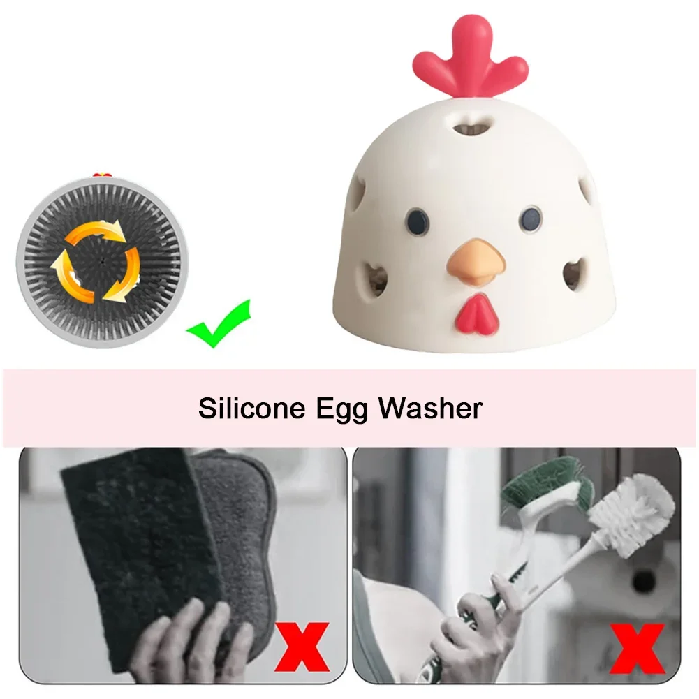 Silicone Egg Scrubber Kitchen Tool Egg Washing Brush for Fresh Eggs