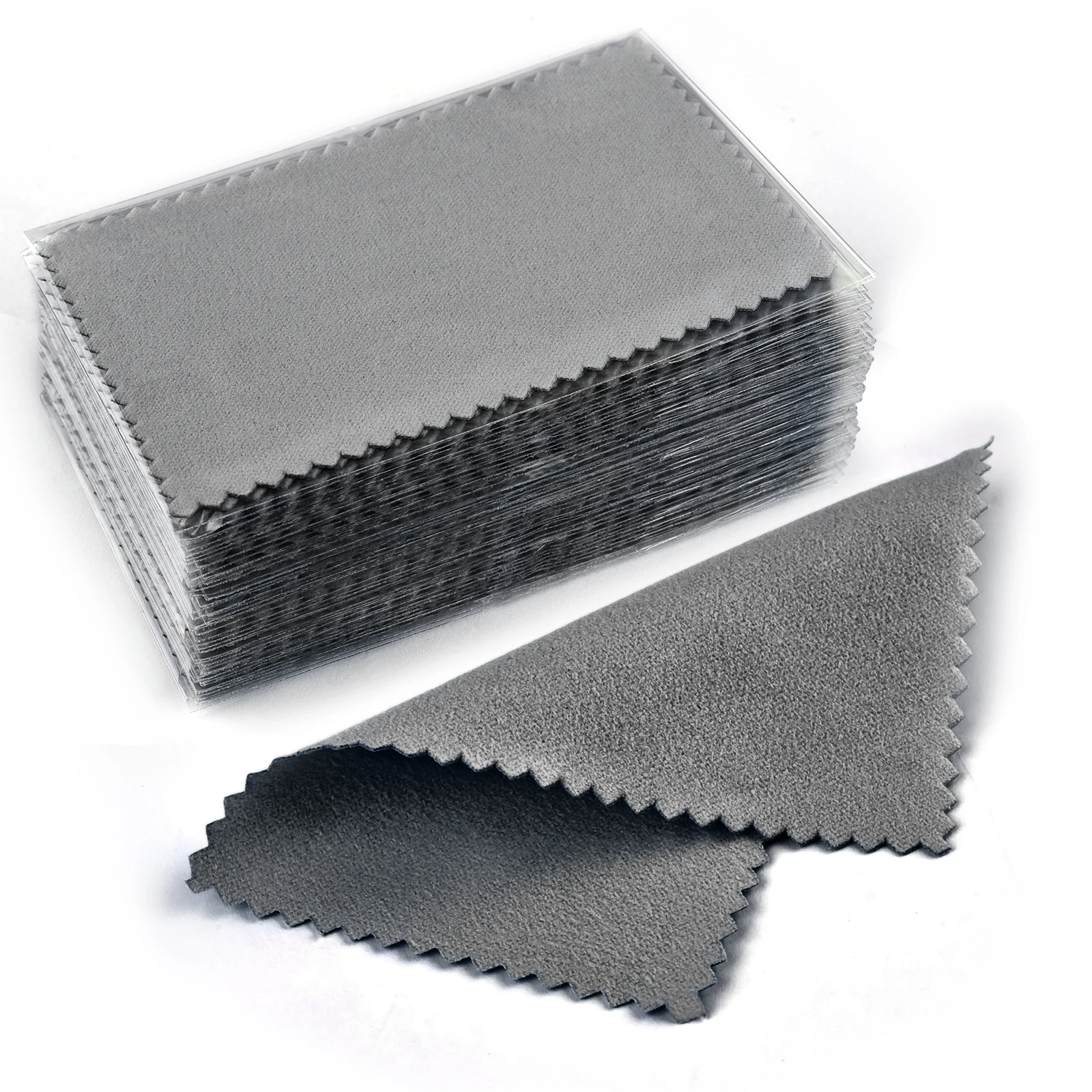 Silver Polishing Cloths - Anti-Tarnish, Reusable, Soft Wiping for Shiny Jewelry (50/10 Pack)