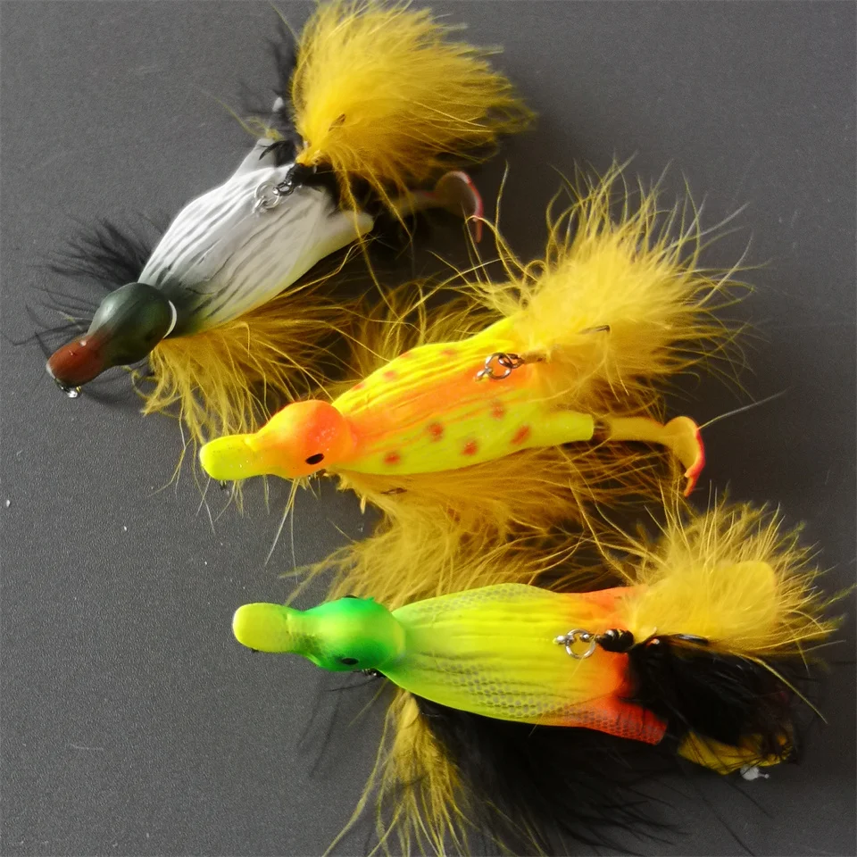 3D 29G DUCK Topwater-Köder, schwimmender Kunstköder, platschende und spritzende Füße, hartes Angelgerät Geer_voghion.com