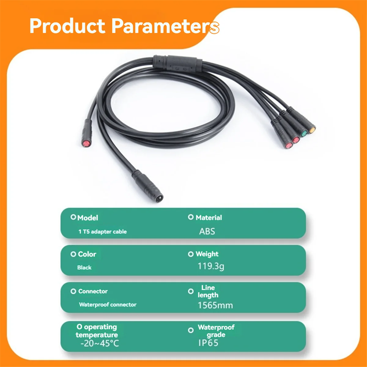 BAAU Electric Bicycle Cable 1TO5 Waterproof Cable Leads Wires for KT Controller Motor Throttle Brake Display
