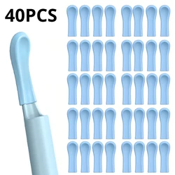 Silicone Ear Spoon Replacement Tips - 40 - Piece Reusable & Washable Wax Removal Set (Blue 12x3.5mm)