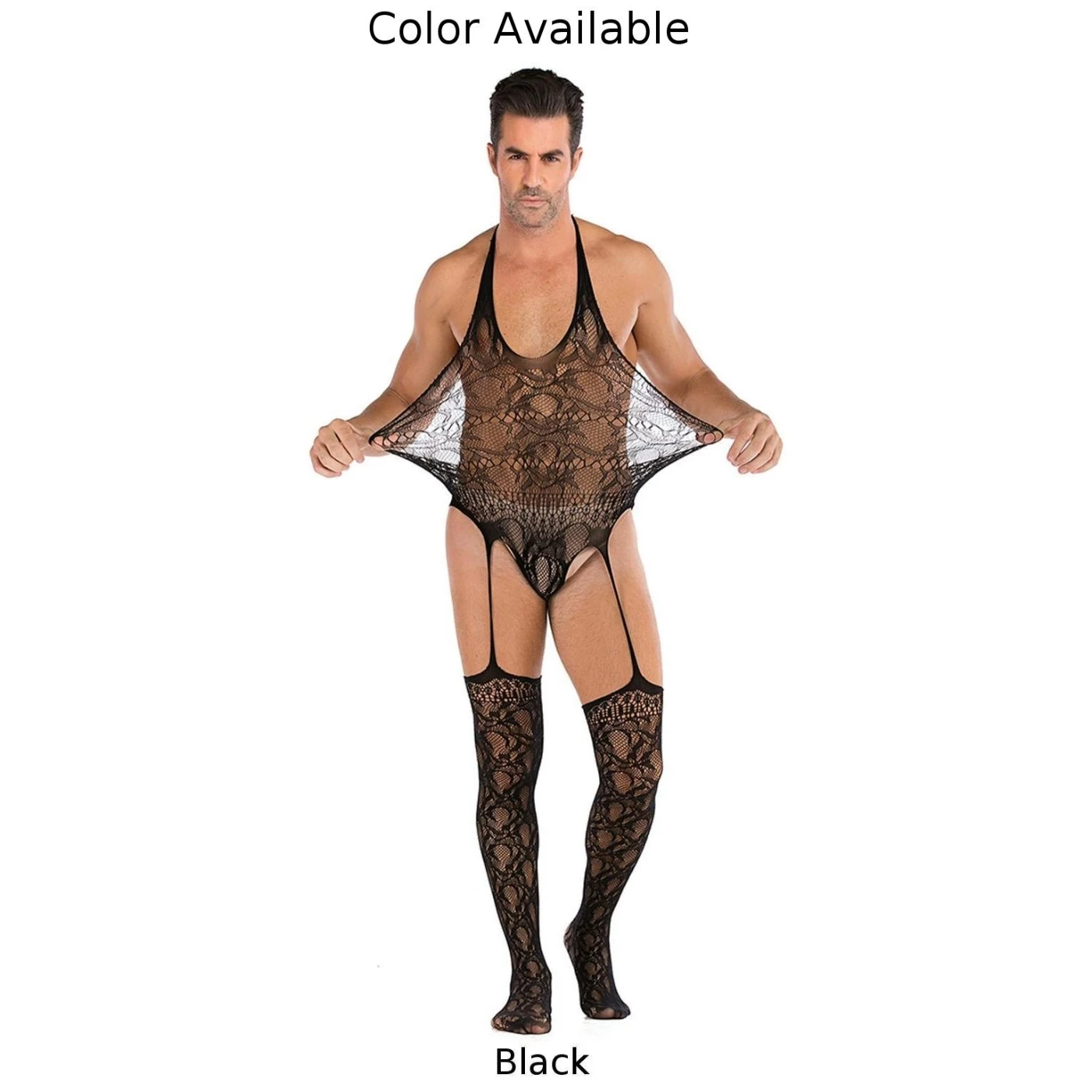 

Sexy Men Fishnet Pantyhose Clubwear Full Body Stockings Sissy Comfy Bodysuit Bikini Hombre Lingerie Elasticity Slips