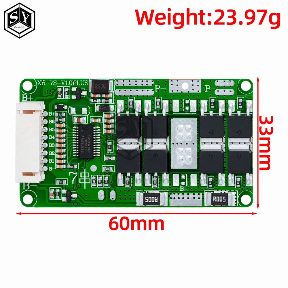 7S 24V 10A 15A 18A li-ion Lmo Ternary Lithium 18650 batteria bms batteria carica scheda di protezione equilibrio con cavo - immagine 5