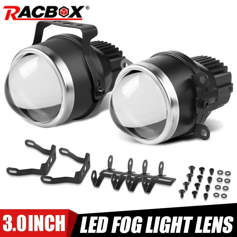 

2pcs 3 inch Bi LED Fog Light Lens 3000K Yellow Fog Lamp 6000K White Universal High Low Beam Fog Lenses Driving Light For Cars