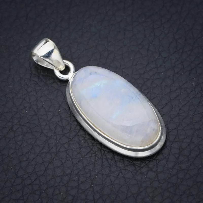 

StarGems Moonstone ручной работы 925 пробы серебряный кулон 1,5 "F5031