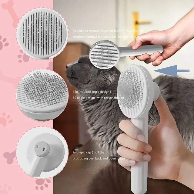 Cat Brush Pet Grooming Brush for Cats Remove Hairs Pet Cat Hair Remover Pets Hair Removal Comb Puppy Kitten Grooming Accessories 3