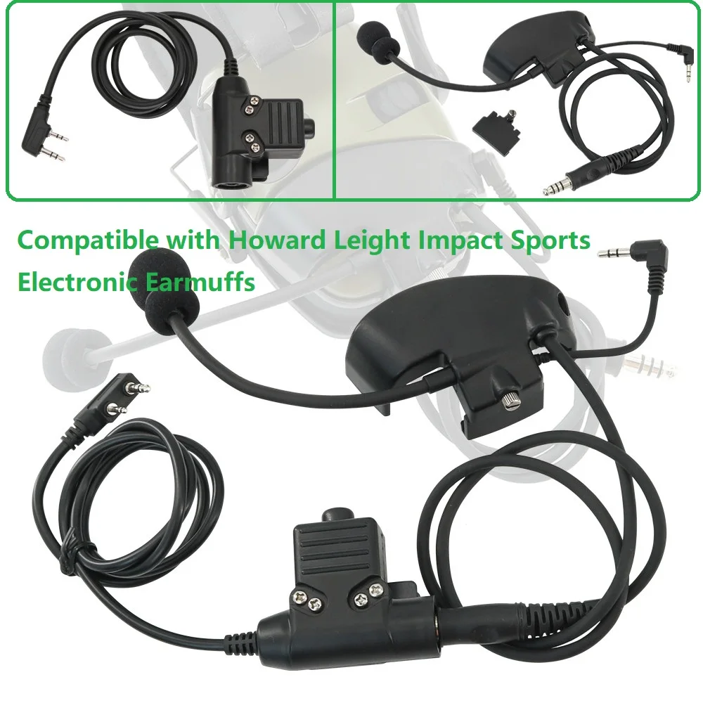 External Mic Kit for Howard Leight Impact Sport Electronic Shooting Earmuff Hearing Protection Tactical Airsoft Shooting Headset