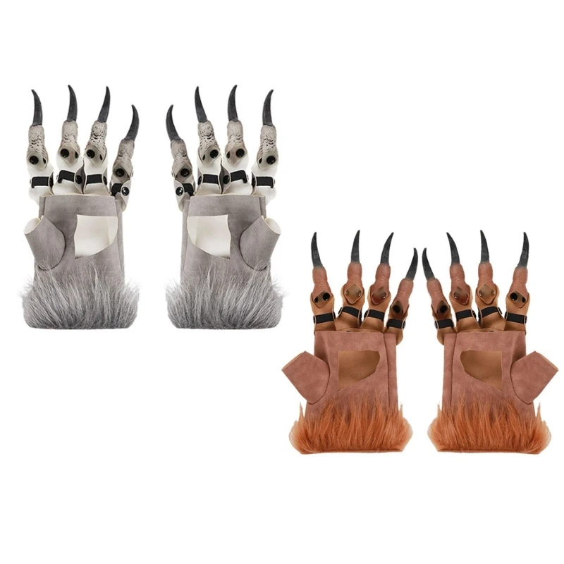 

N58F Dragon Claw Gloves for Halloween Cosplay Costume Gloves Party Props Women Men Unisex Carnivals Gloves Party Accessories