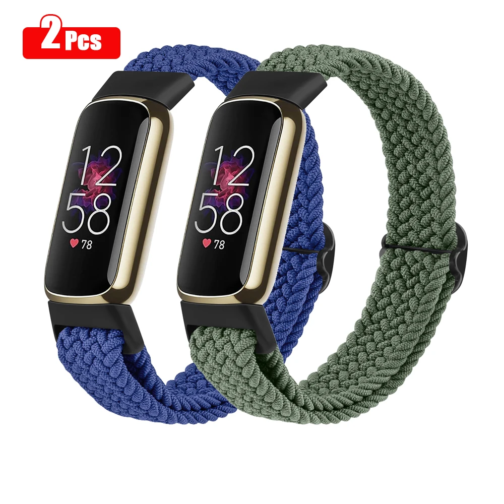

2Pcs/lot Elastic Braided Strap For Fitbit Luxe Band Bracelet Adjustable Watchband For Fitbit Luxe Wristband Replacement