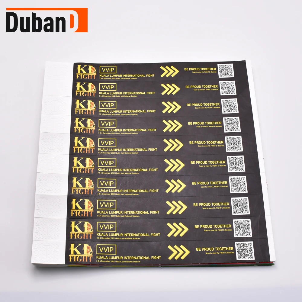 250*25 disposable wristband with ticket waterproof music festival ID identification wristband 1000 pieces