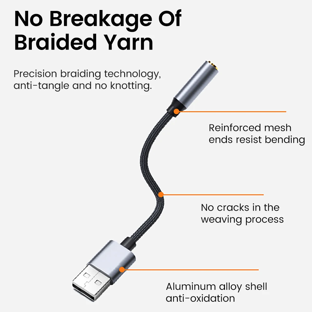 USB to 3.5mm  ̺, USB , 2-in-1  ī ,  ̺  , ڵ  Ʈ ޴