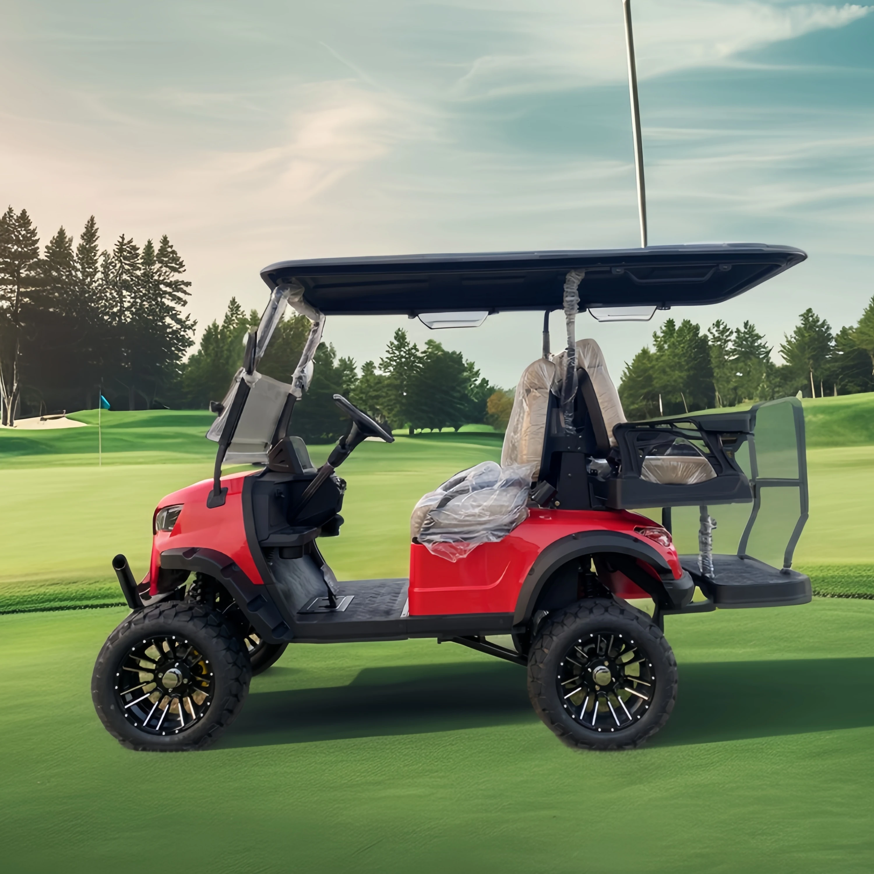 Factory supplier 6-seats electric 72V 5KW engine Golf Car Adult car Electric golf cart